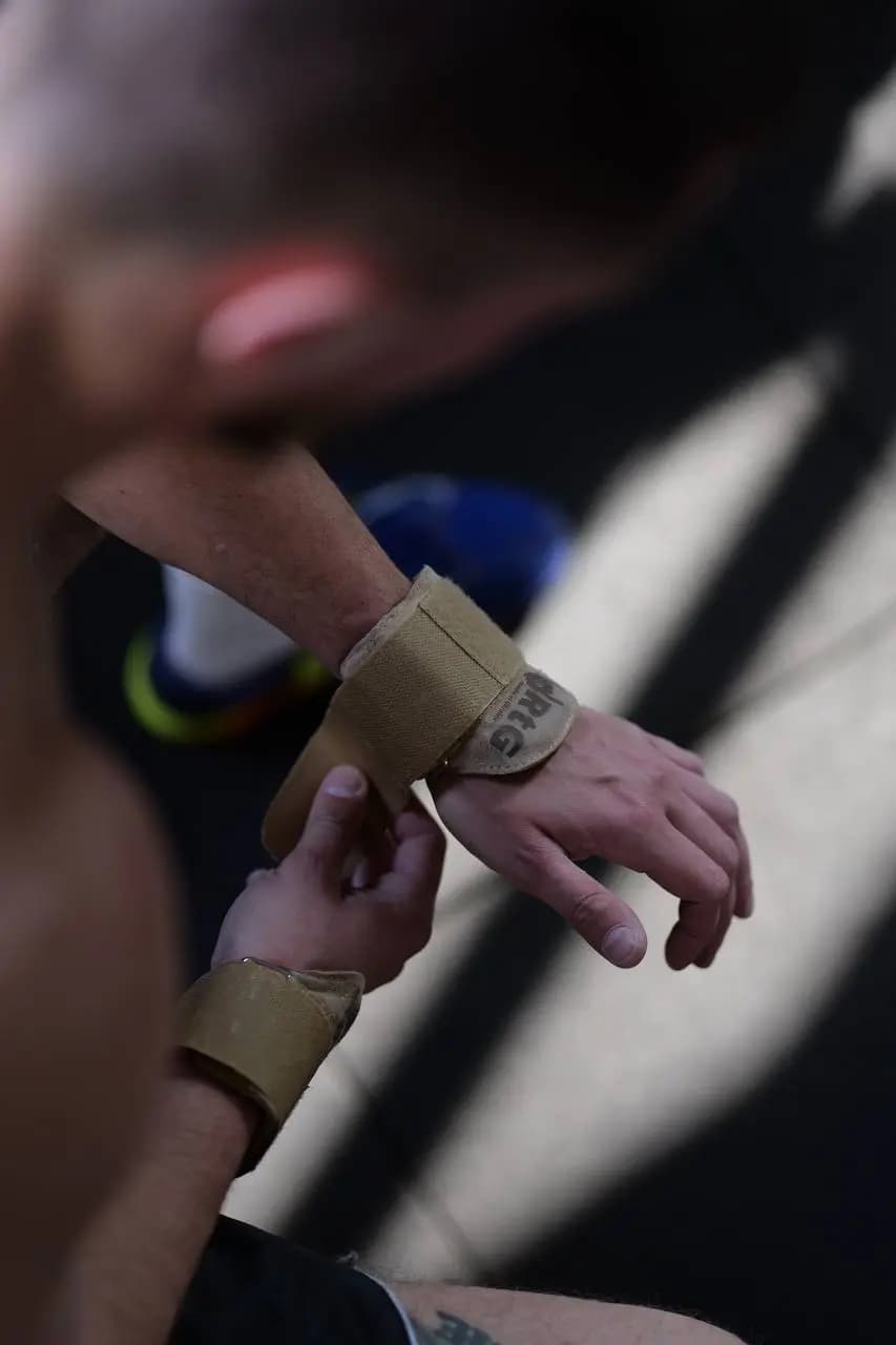 Athlete putting on Rockstraps