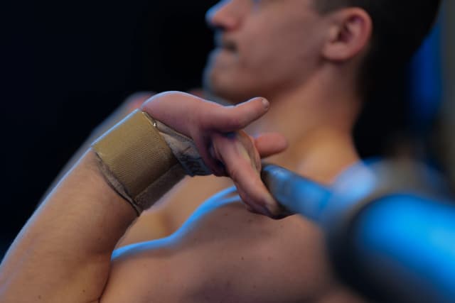 Athlete lifting barbell